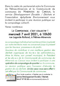Réunion publique sur le compostage collectif mercredi 7 avril à 10h30 à la serre