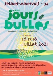 Festival Jours de Bulles les 16, 17 et 18 juillet : spectacles, concert, animations