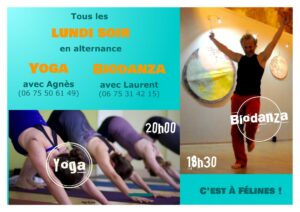 Biodanza et yoga, peps et relaxation, c'est le lundi à Félines !