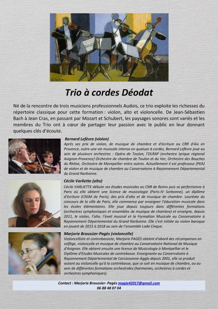 Biographie du Trio à Cordes "DEODAT"