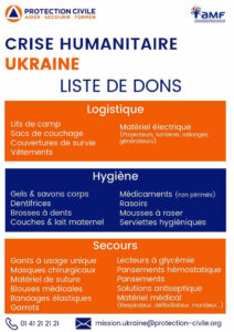 Liste de dons prioritaires pour venir en aide au peuple ukrainien