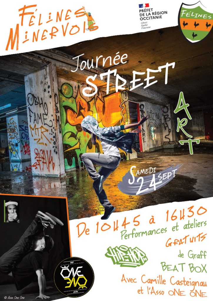 Dernier volet du festival Street Art Félines 2022, samedi 24 septembre de 10h45 à 16h30 - Performances et ateliers gratuits