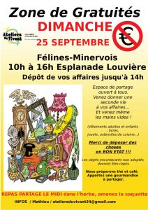 Prochaine zone de gratuités dimanche 25 septembre de 10h à 16h esplanade Louvière