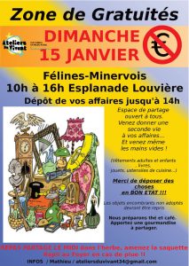 Prochaine zone de gratuités dimanche 15 janvier de 10h à 16h esplanade Louvière