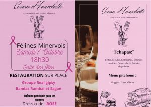 "Canon et fourchette" SAMEDI 7 OCTOBRE à partir de 18h30 au foyer, organisé par l'association des Jeunes Félinois - Bar à vins, restauration et animations musicales
