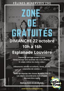 prochaine zone de gratuités DIMANCHE 22 OCTOBRE 2023 esplanade Louvière