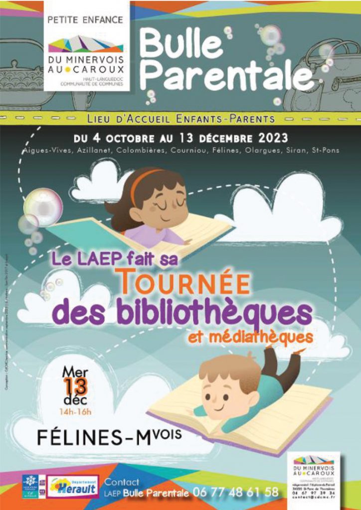 Le LAEP fait sa tournée des Bibliothèques et médiathèques et sera présent à Félines MERCREDI 13 DÉCEMBRE de 14h à 16h.