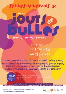Le festival Jours de Bulles revient pour sa neuvième édition DU 10 AU 12 MAI 2024 : spectacles et concerts, animations et ateliers, bar et restauration.