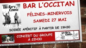 Concert des "Rat's Cordés" au bar l'Occitan samedi 27 mai à 22h30